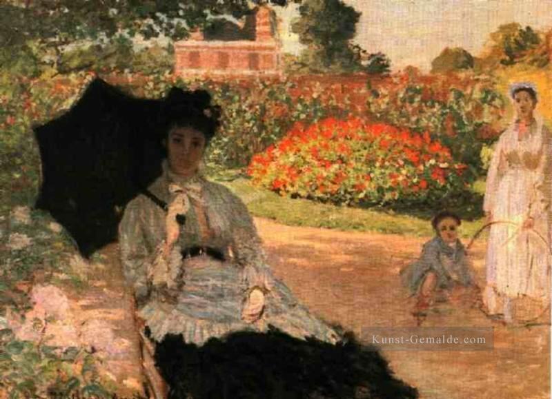 Camille im Garten mit Jean und seiner Nanny Claude Monet Ölgemälde